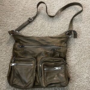 Brampton leather cargo crossbody bag y2k 90s